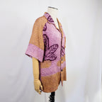 Kimono Aloha Shirt Silk M Size CA50