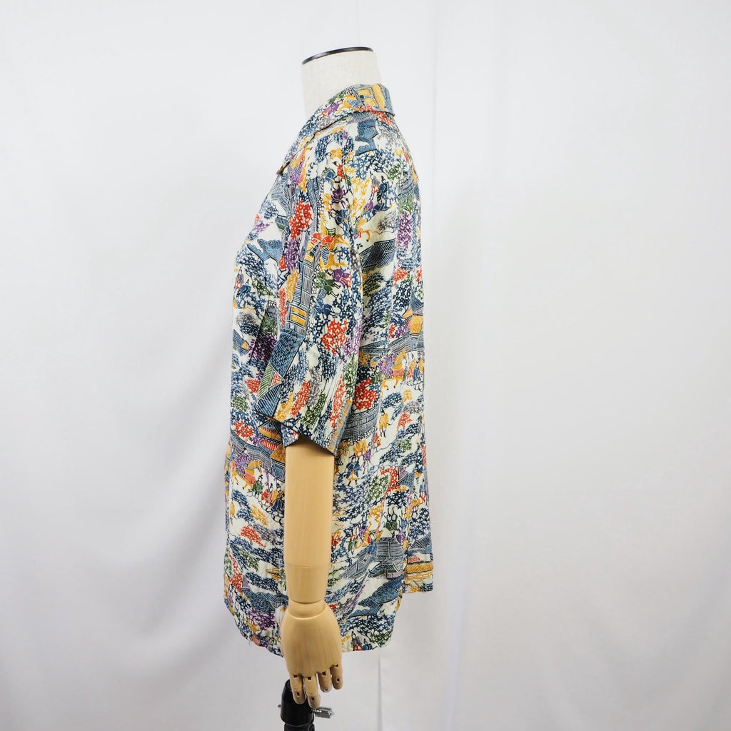 着物アロハシャツ シルク Mサイズ CA53