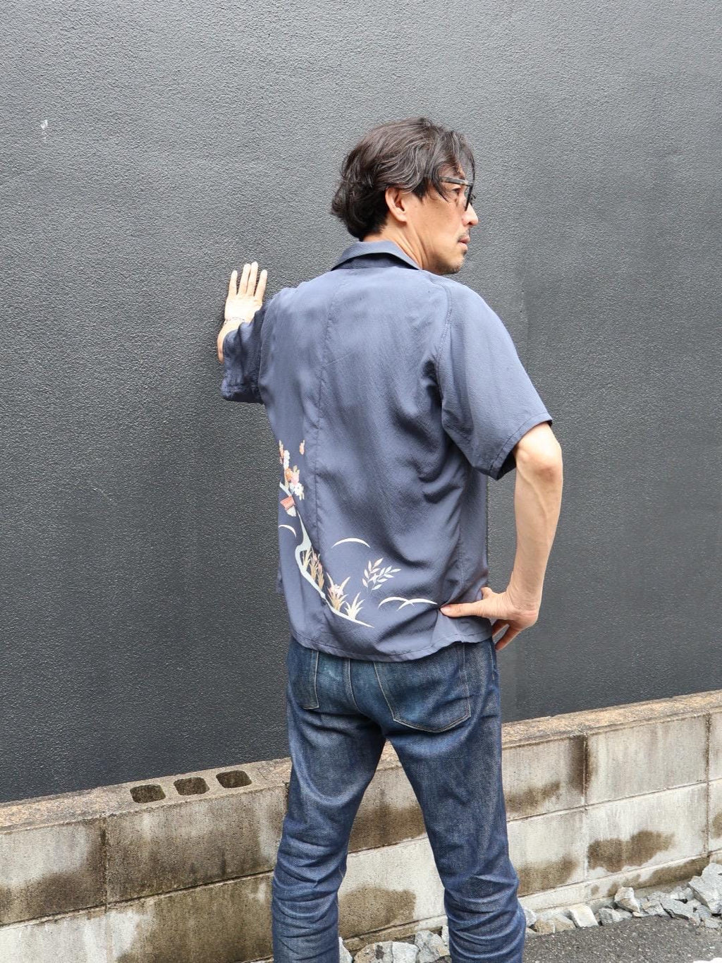 着物アロハシャツ シルク Lサイズ CA61