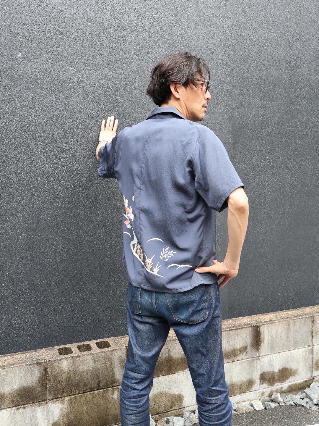 着物アロハシャツ シルク Lサイズ CA61