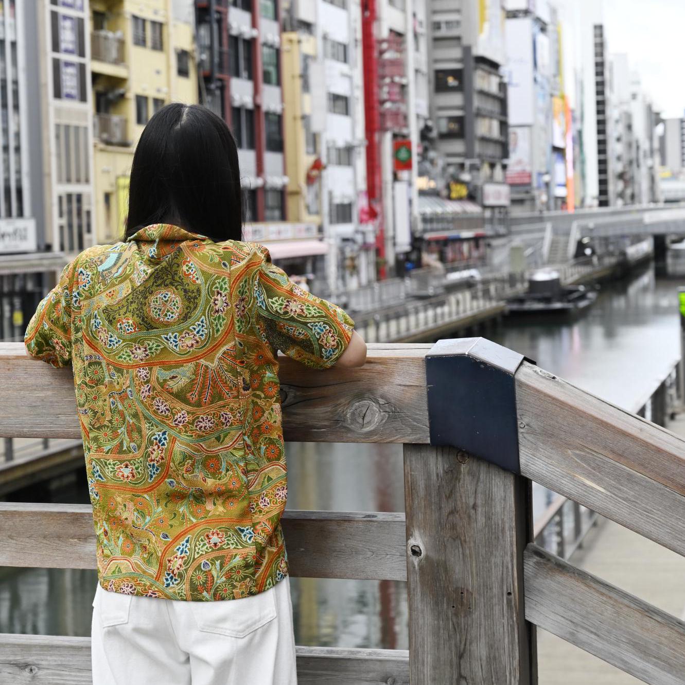 Kimono Aloha Shirt Silk Size S CA3
