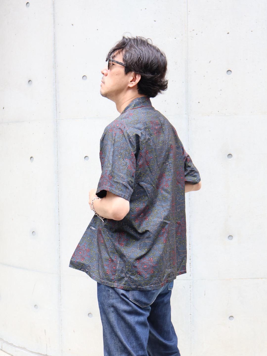 着物アロハシャツ 大島紬 シルク Lサイズ CA60