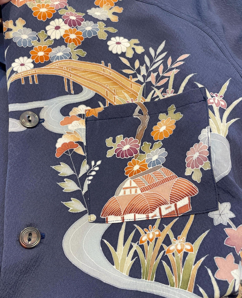 着物アロハシャツ シルク Lサイズ CA61