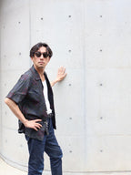 着物アロハシャツ 大島紬 シルク Lサイズ CA60