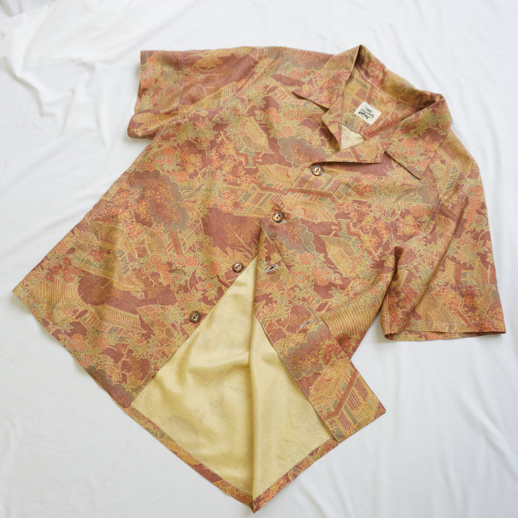 着物アロハシャツ　シルク　　Lサイズ　CA106