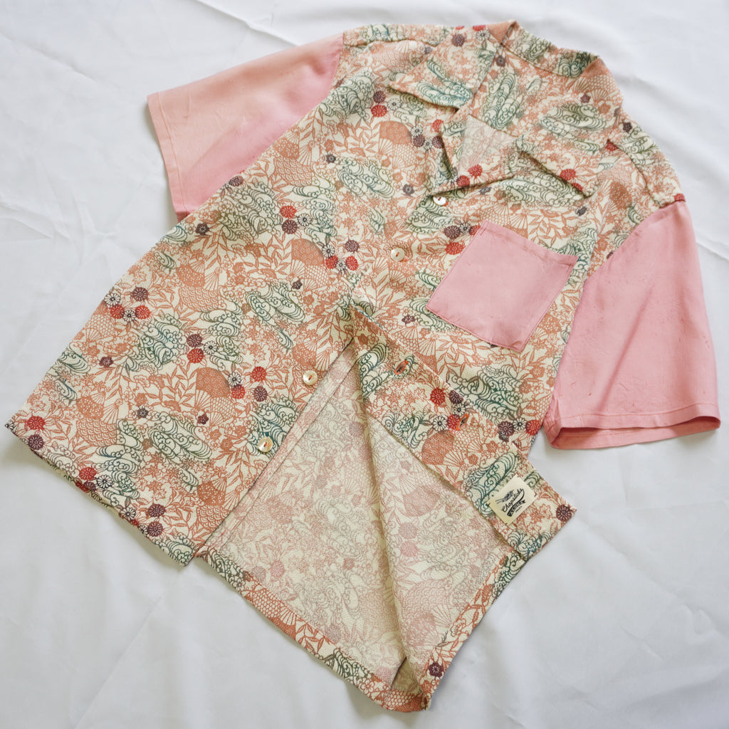 着物アロハシャツ シルク Mサイズ CA30