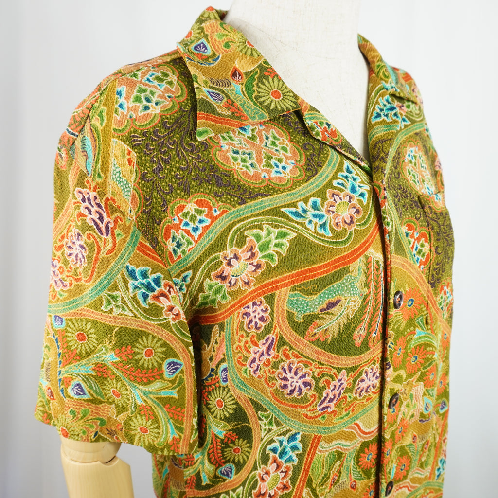Kimono Aloha Shirt Silk Size S CA3