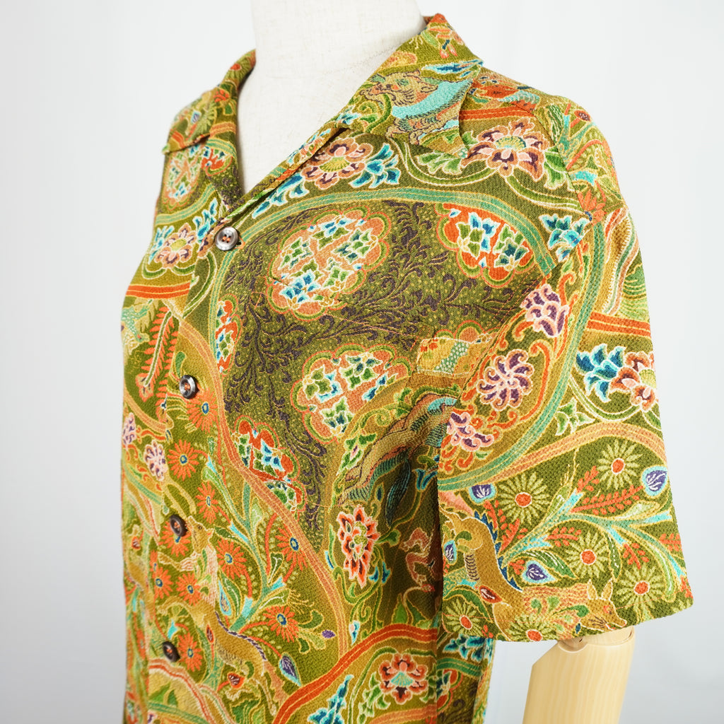 Kimono Aloha Shirt Silk Size S CA3