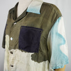 Kimono Aloha Shirt, Carp Pattern, Silk, Size M, CA6