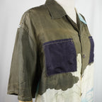 Kimono Aloha Shirt, Carp Pattern, Silk, Size M, CA6