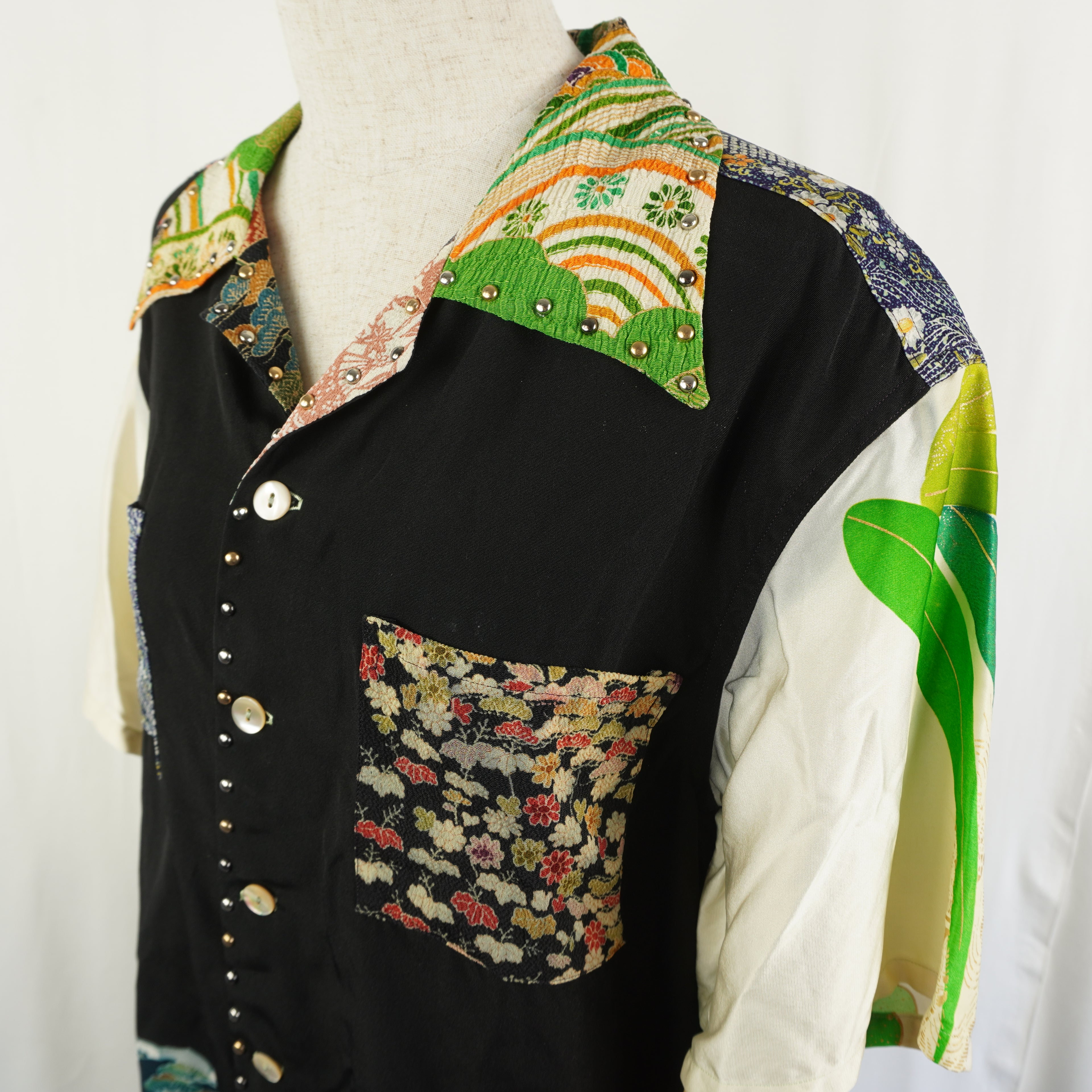 Kimono Aloha Shirt Silk Medium CA24