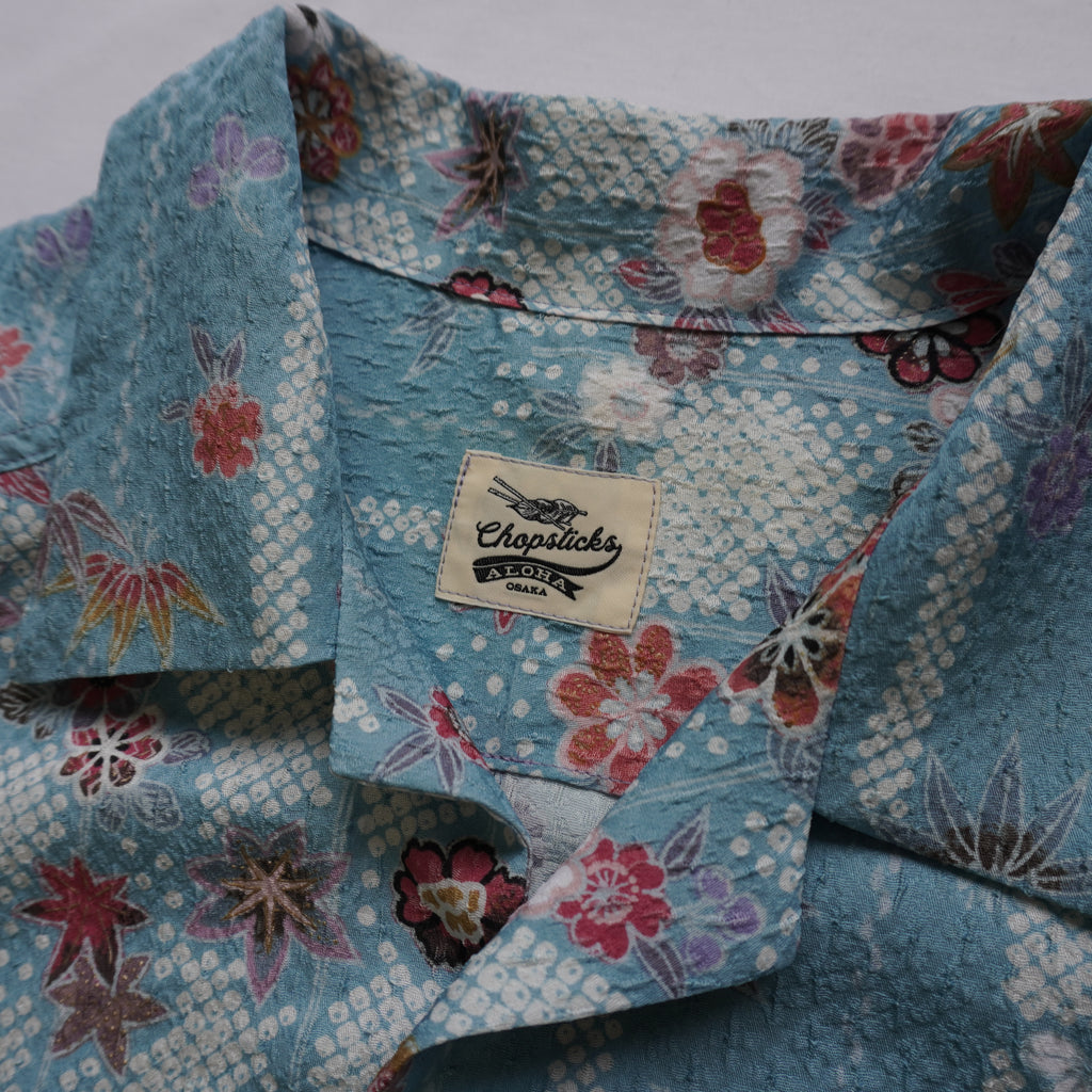 着物アロハシャツ　シルク　　Lサイズ　CA101