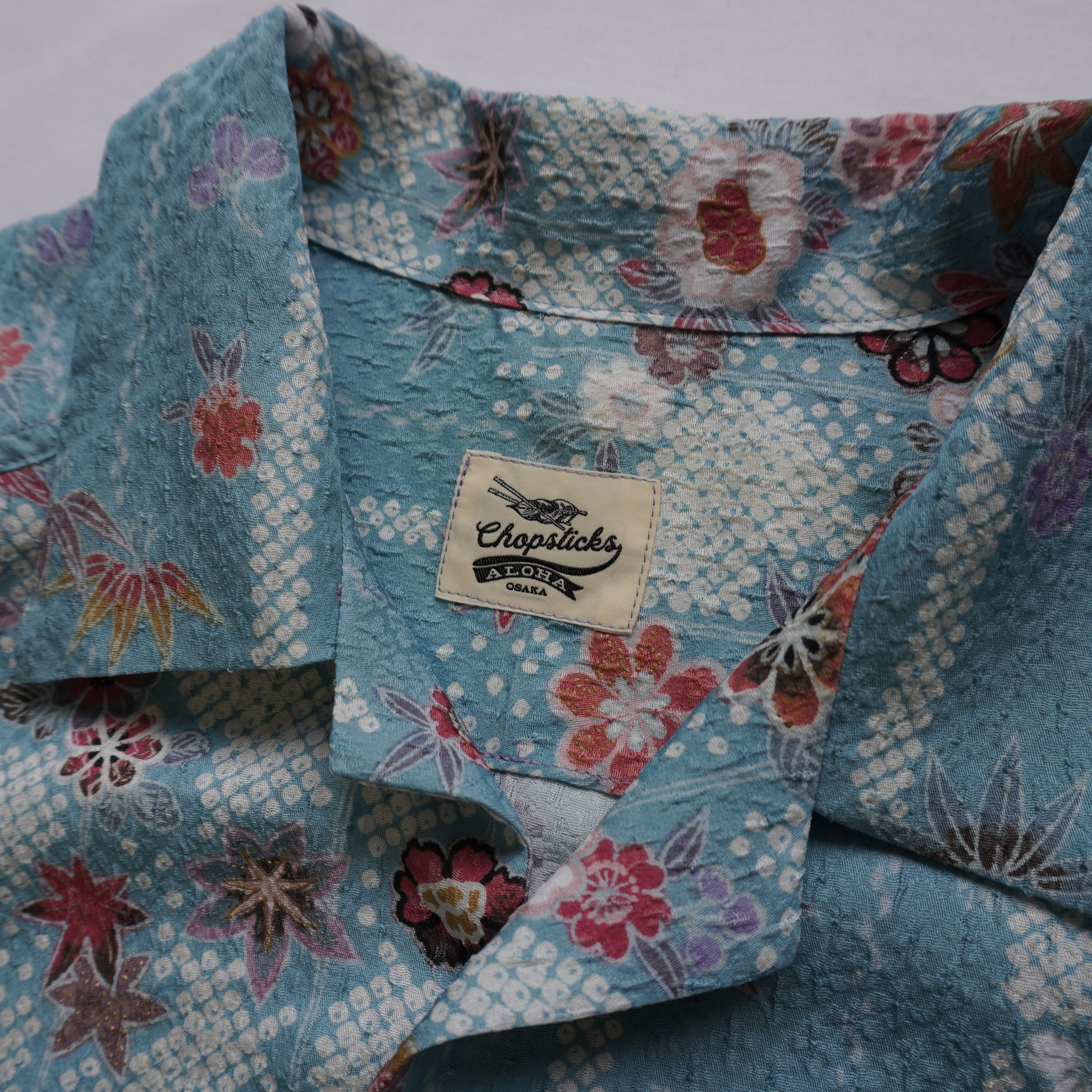 着物アロハシャツ　シルク　　Lサイズ　CA101