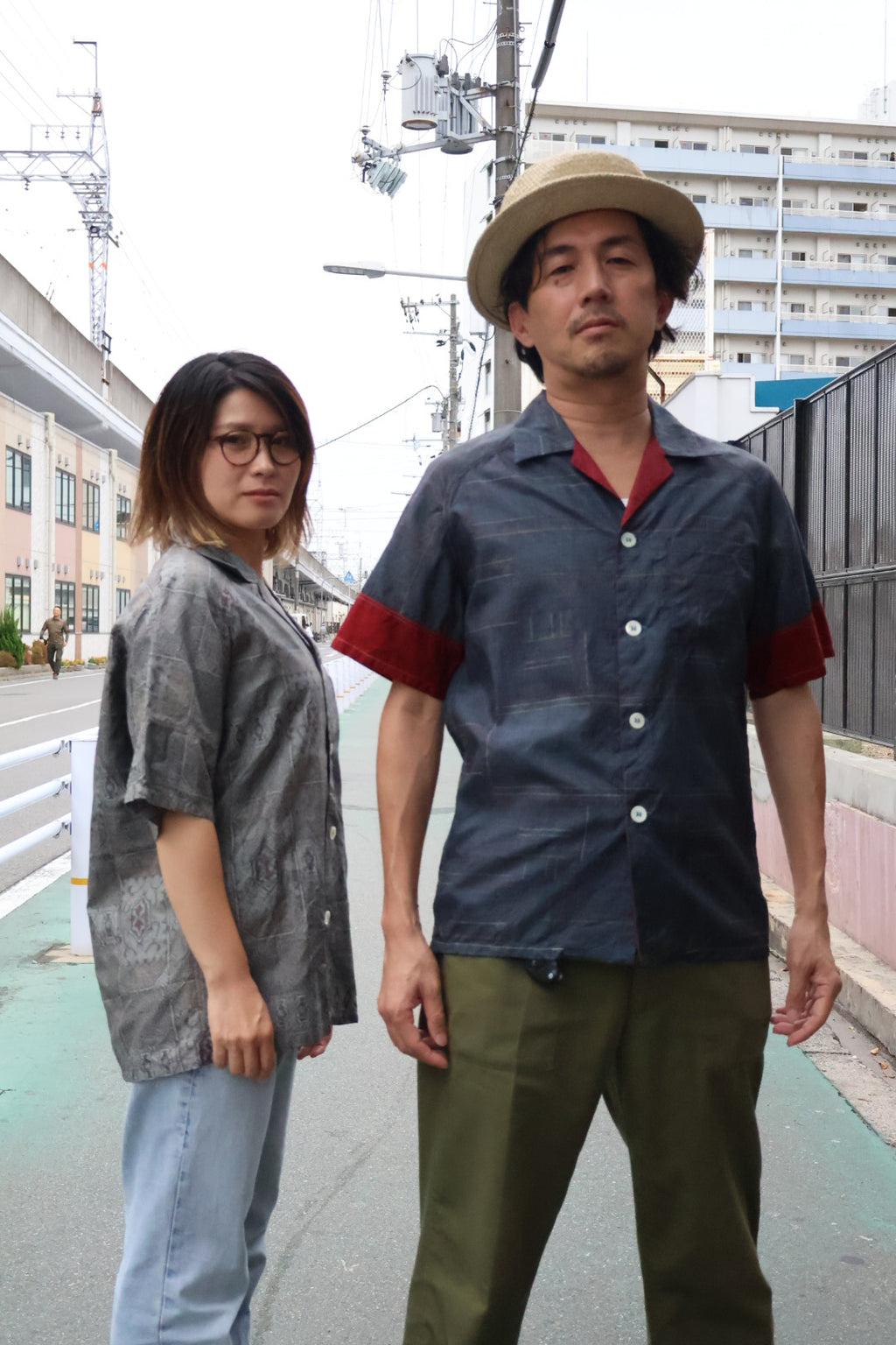 着物アロハシャツ シルク Lサイズ CA69