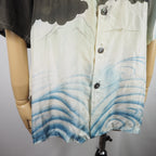 Kimono Aloha Shirt, Carp Pattern, Silk, Size M, CA6