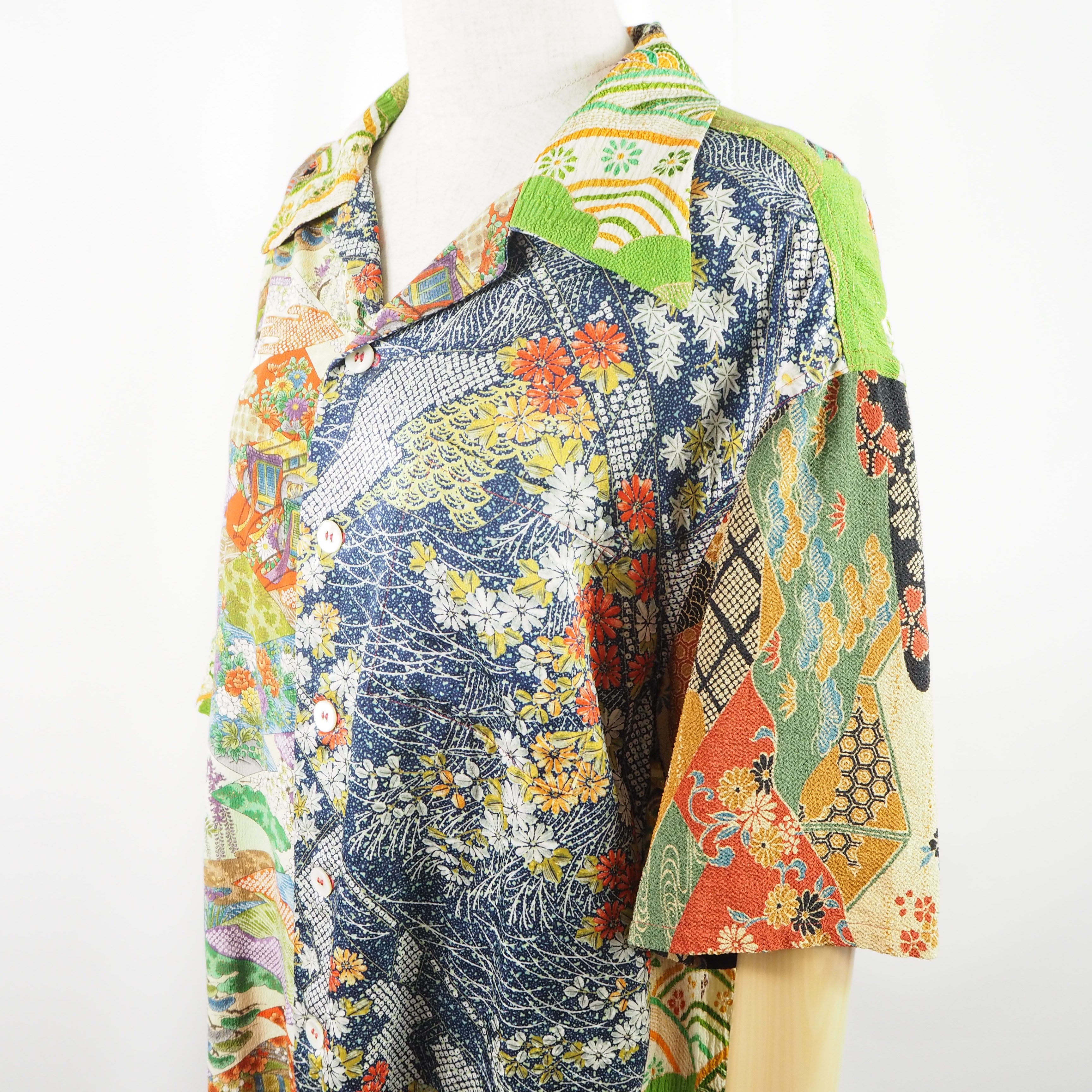 Kimono Aloha Shirt Silk Size L CA16
