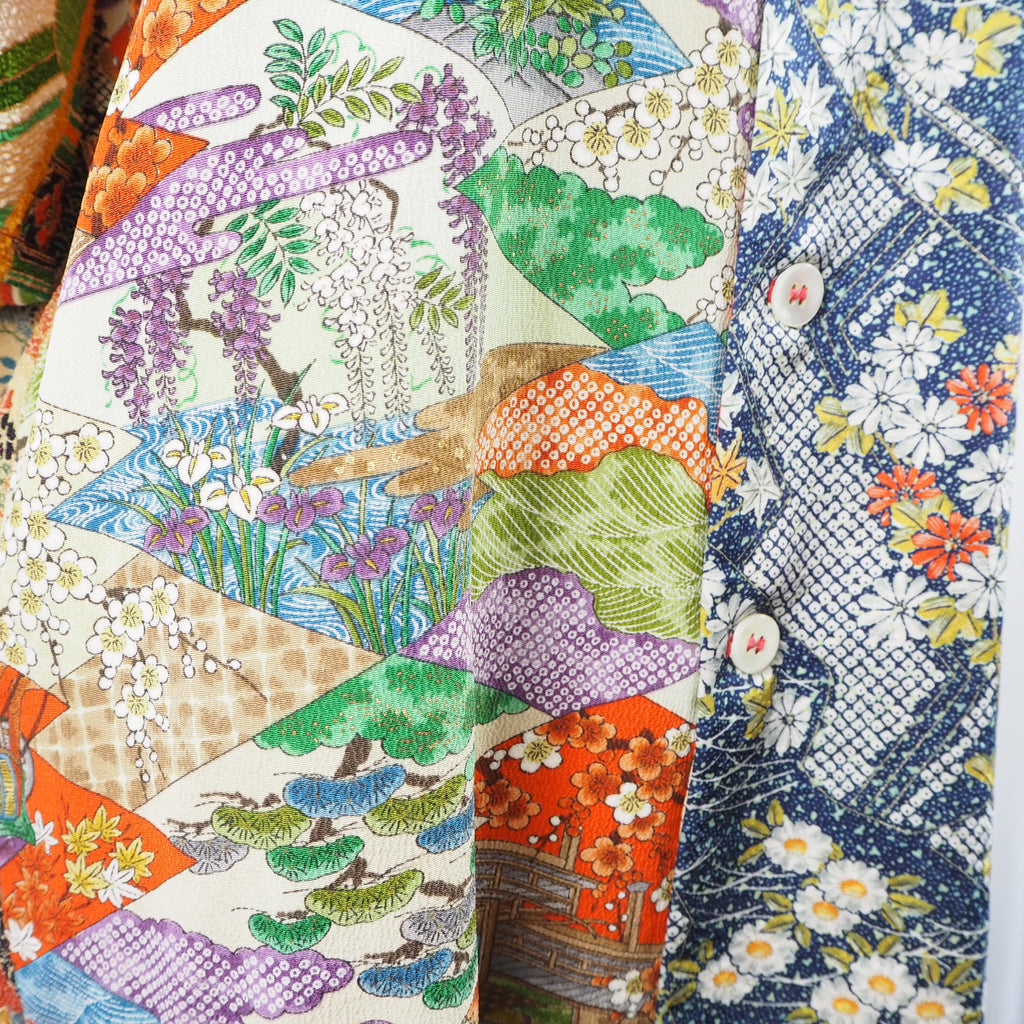 Kimono Aloha Shirt Silk Size L CA16
