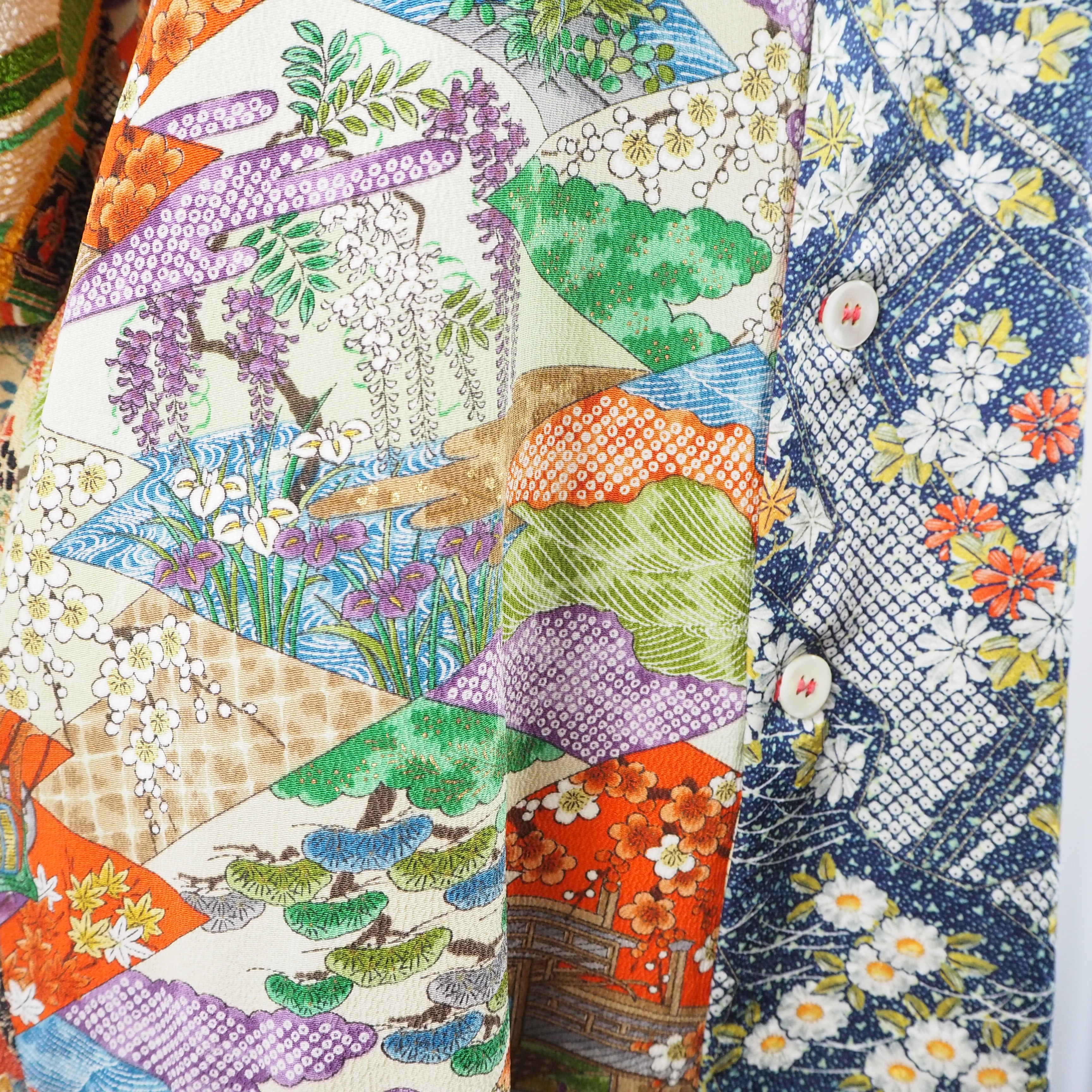 Kimono Aloha Shirt Silk Size L CA16