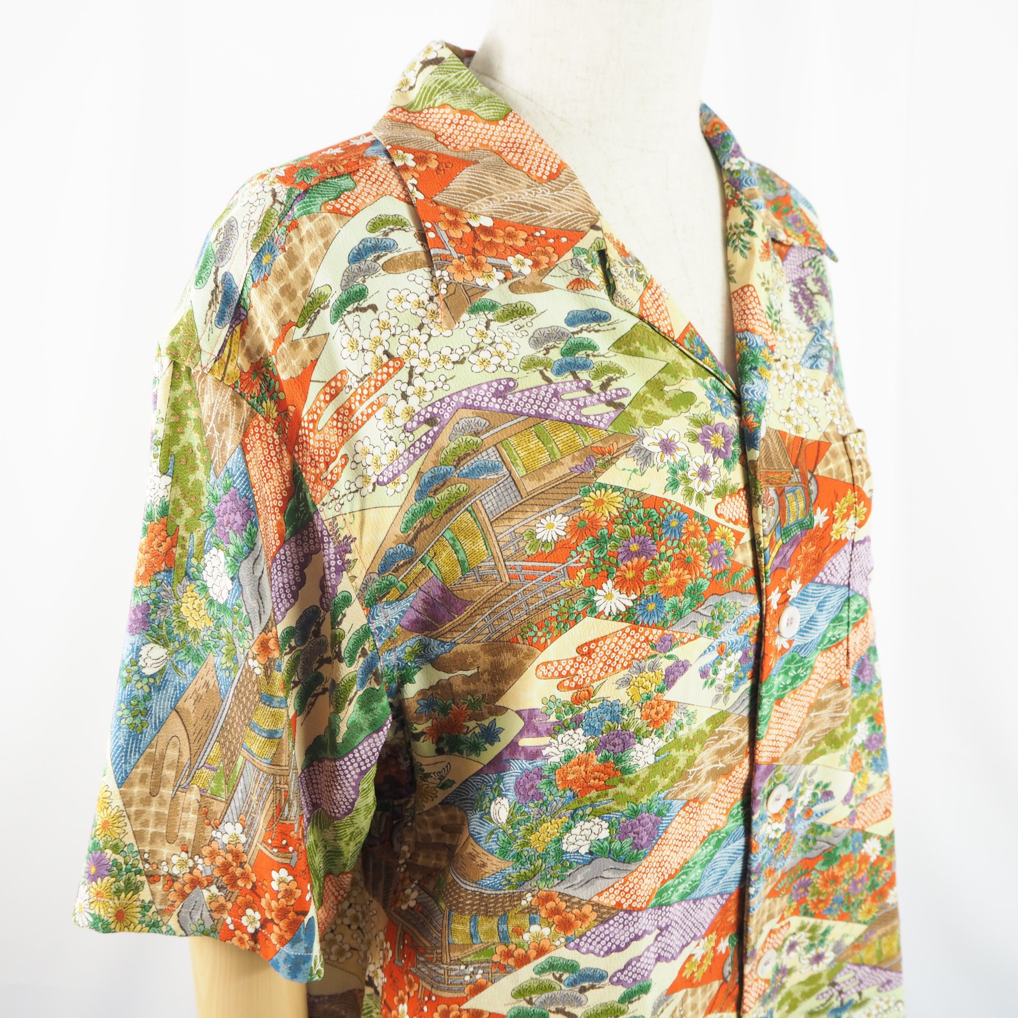 Kimono Aloha Shirt Silk Medium CA17