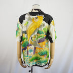 Kimono Aloha Shirt, Carp Pattern, Silk, Size M, CA22