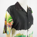 Kimono Aloha Shirt, Carp Pattern, Silk, Size M, CA22