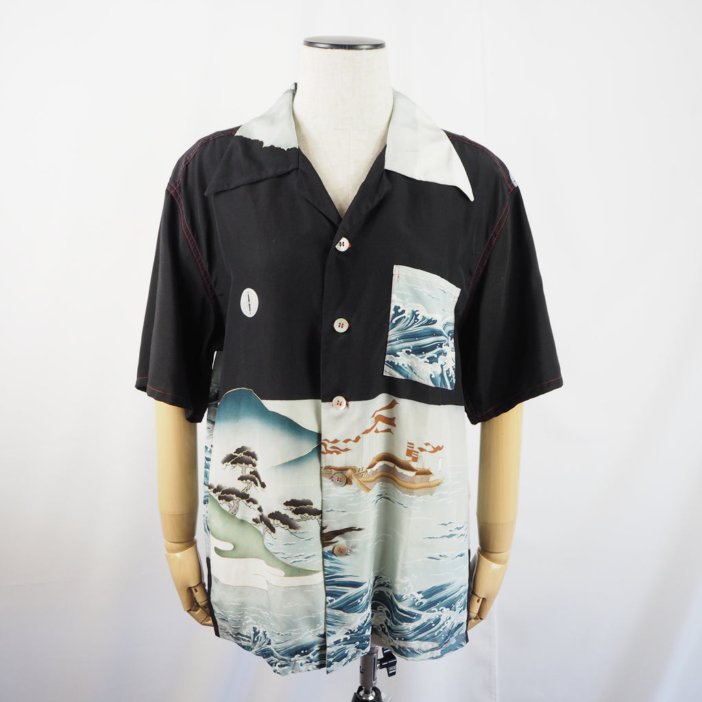 Kimono Aloha Shirt, Shogun Horse, Silk, Size M, CA23