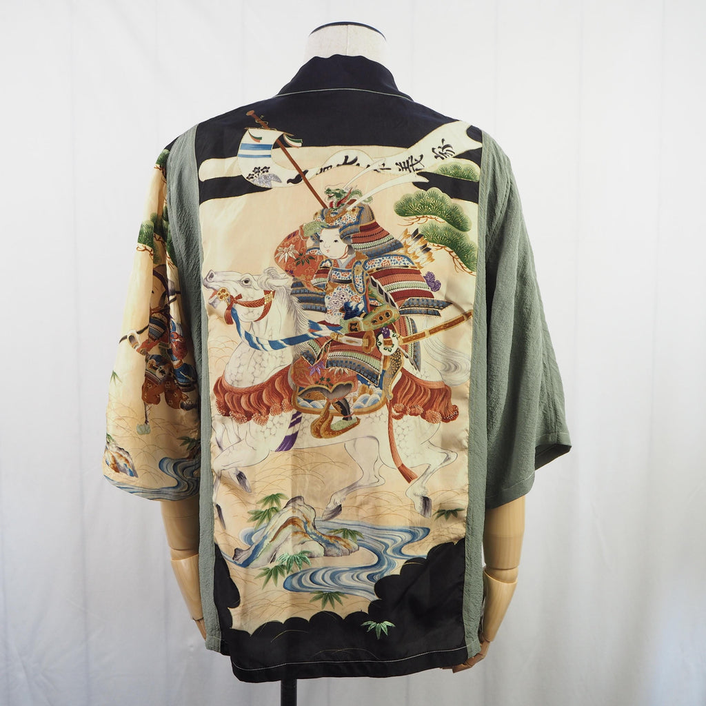 着物アロハシャツ 将軍 シルク Mサイズ CA36