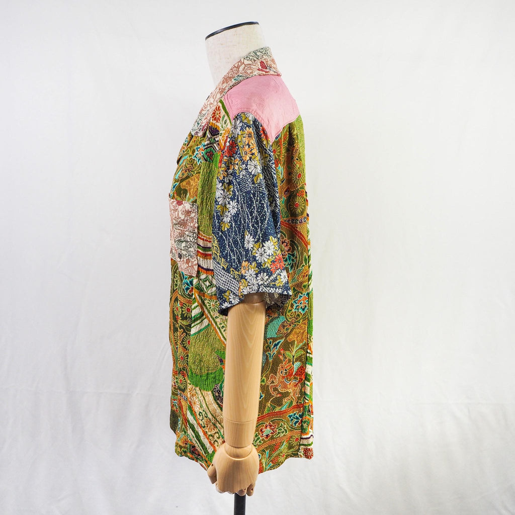 着物アロハシャツ シルク Mサイズ CA31