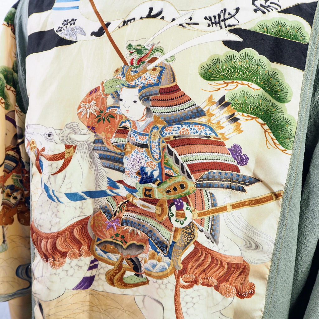 着物アロハシャツ 将軍 シルク Mサイズ CA36