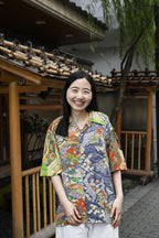 Kimono Aloha Shirt Silk Size L CA16