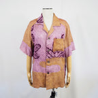 Kimono Aloha Shirt Silk M Size CA50