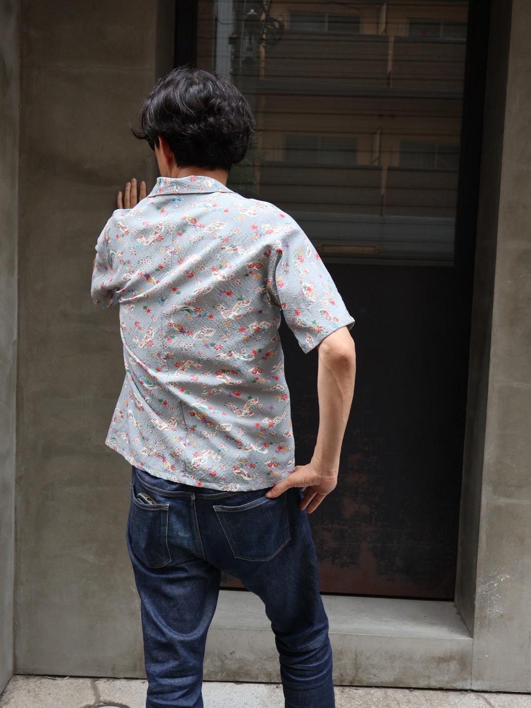 着物アロハシャツ シルク Lサイズ CA62