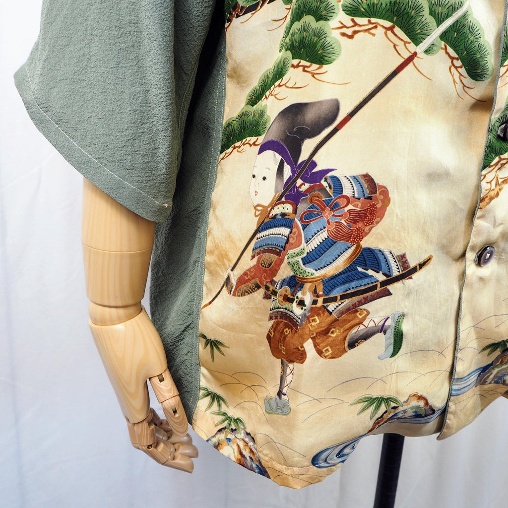 着物アロハシャツ 将軍 シルク Mサイズ CA36