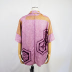 Kimono Aloha Shirt Silk M Size CA50